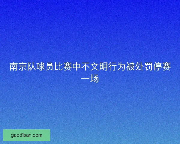 南京队球员比赛中不文明行为被处罚停赛一场