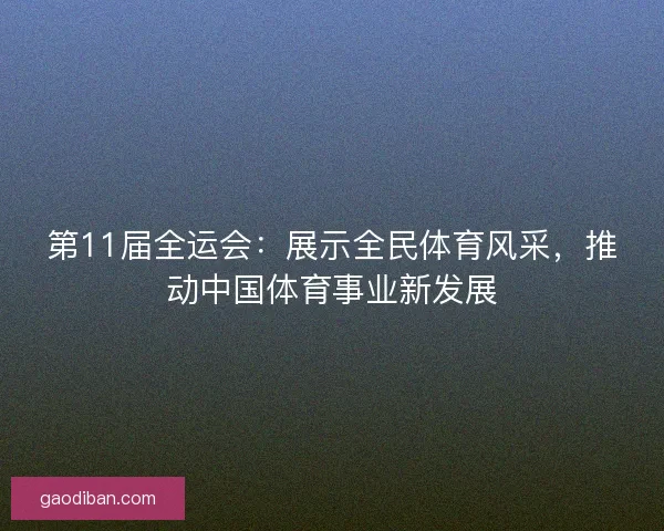 第11届全运会：展示全民体育风采，推动中国体育事业新发展